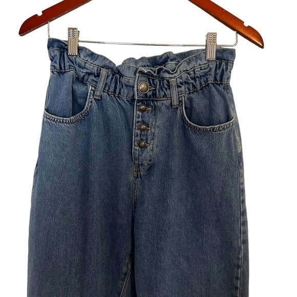 Zara Womens Paperbag Waist Baggy Jeans - Picture 4 of 12